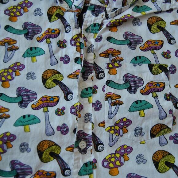 Trippy Mushroom ALAB Full Button Up Shirt Small - Picture 5 of 6